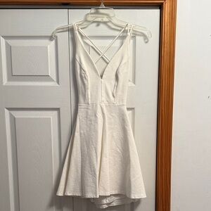 Lulu's White Crisscross Mini Dress